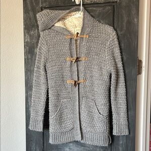Zara Gray Hooded Cardigan with Toggle Closures